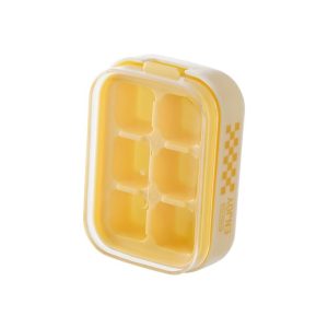 氷の型 家庭用 食品グレードの柔らかいシリコン製アイスキューブトレイ ミニプレス型小型アイスキューブ製造器 収納ボックス · 青色